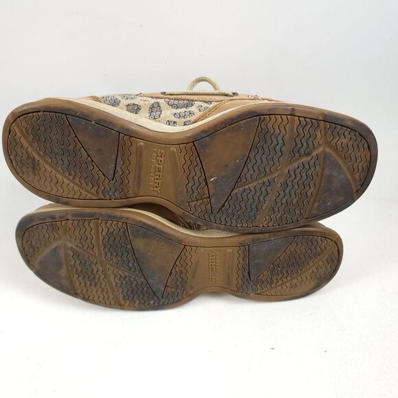 SPERRY TOP SIDER leather leopard Lenin sequin loafers shoes Size 7M - Picture 8 of 10